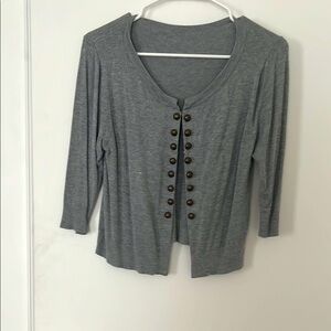 Gray Button-Up Women's shrug